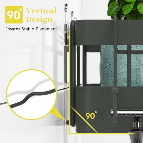 Heavy-Duty Shower Holder for Inside Shower, Light Gray | No Drill Wall Mounted Stainless Steel Bathroom Shelves with 44lbs Max Load, 0.43" Wire Spacing, Toothbrush & Soap Holder - color: Light Gray