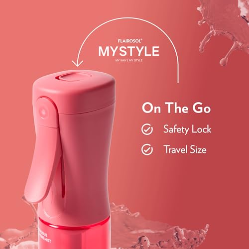 FLAIROSOL MyStyle Travel Continuous Spray Bottle, 3.04oz/90ml, Pink | Ultra fine continuous mist for face, hairstyling, salon, cleaning, beauty, toners, hydration & makeup - color: Pink, style: 1 Pack