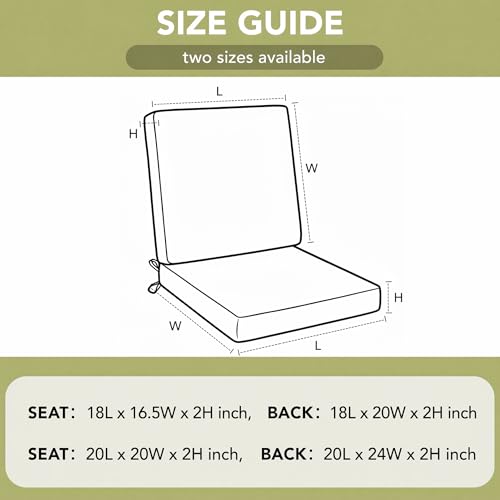 Outdoor Chair Cushions Set of 2, 18 x 16.5 Inch, Navy Blue | Water-Resistant, Fade-Resistant, Patio Furniture Dining Chair Seat Replacement with Mid Back, Ties Zipper, Removable Cover - color: Navy Blue, size: 18" x 16.5" 2 Pack