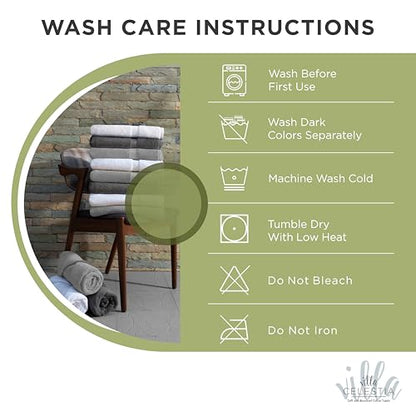 Villa Celestia Cotton Hand Towels Set of 4, 16 x 28, Oeko-TEX Certified, Quick Dry, Sage - color: Sage, size: Hand Towel - Pack of 4