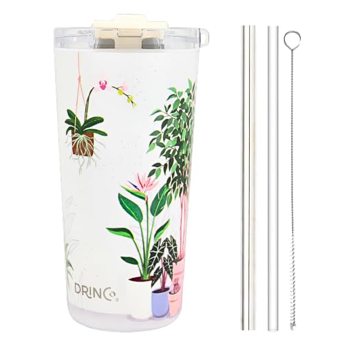 Drinco - 20 oz Stainless Steel Tumbler | Double Walled Vacuum Insulated Mug With Lid, 2 Straws, For Hot & Cold Drinks (20oz Urban Oasis) - color: 20oz Urban Oasis