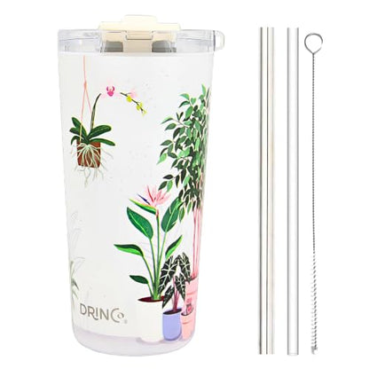 Drinco - 20 oz Stainless Steel Tumbler | Double Walled Vacuum Insulated Mug With Lid, 2 Straws, For Hot & Cold Drinks (20oz Urban Oasis) - color: 20oz Urban Oasis