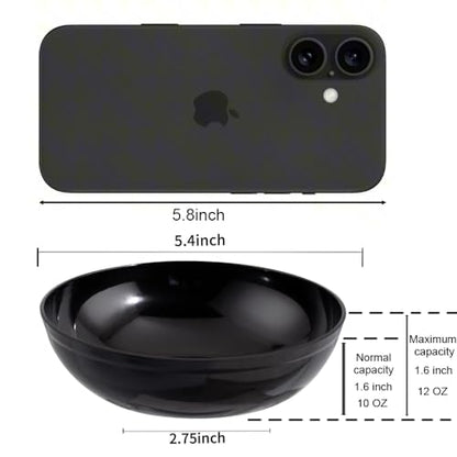 bUCLA 50Pack Black Plastic Bowls - 10oz Disposable Black Plastic Salsa/Serving Bowls - Ideal for Party & Graduation - color: Black, size: 10oz