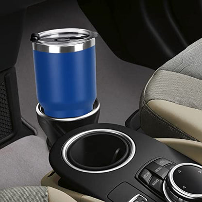 SYACOT 30oz Tumbler Double Wall Stainless Steel Vacuum Insulated Travel Mug with Splash-Proof Lid Metal Straw and Brush - color: Dark Blue-30oz