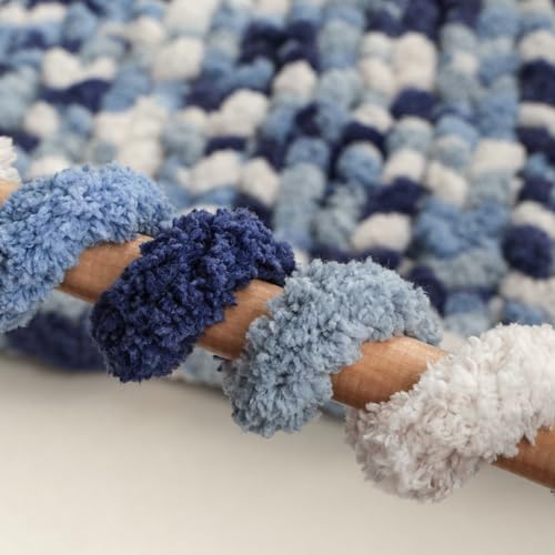 Jumbo Chunky Yarn for Hand Knitting - Super Thick Chenille Chunky Yarn for Crocheting - Extra Soft Bulky Fluffy Blanket Big Yarns 8 Jumbo Pack (27yds,8 oz Each Skein) - color: Deep Harbor