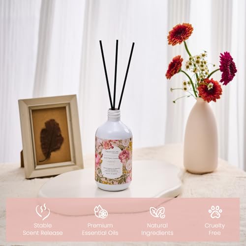 M&SENSE Reed Diffuser Set, Garden Party, 17oz Natural Essential Oil | Non-Toxic Organic, Long-Lasting Fragrance, Ideal for Living Room, Entryway, Gifts for Women - color: Garden Party