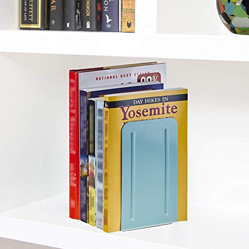 Acrimet Bookends for Shelves, Non-Skid Book Holder, Heavy Duty Book Stopper, Steel Metal Book Ends Storage for Home, Library, 6 7/8" H x 4" W x 4 1/2" D (Green) (1 Pair / 2 Pieces) | For Shelves & Shelves with Protective Base