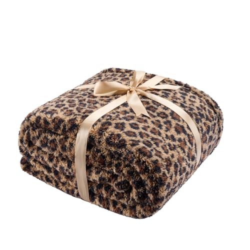 Leopard Cheetah Print Blanket – Super Soft Plush Fleece Throw for Bed, Sofa & Travel – All Season Cozy Cheetah Pattern Home Decor Throw Blanket, 50″ x 60″ (Dark Brown) - color: Leopard Brown, size: throw(50x60)
