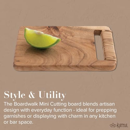 Karma, Acacia Wood Mini Cutting Board, Serving Board, Charcuterie Board, Mini - color: Wood, size: 7"L x 0.8"W