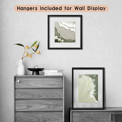 MUYE 5x7 Floating Frames Set of 2,Double Glass Picture Frame Display Any Size Photo up to 5x7,Wall Mount or Tabletop Standing,Black - color: Black, size: 5x7