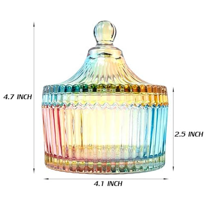 Colorful Crystal Glass Candy Snack Barrel Storage Jar Embossed Luxury Cookie Buffet Canister With Lids Jewelry Box Jar Biscuit Containers - color: Small Yurt