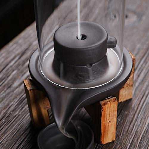 Backflow Incense Burner, Smoke Waterfall Incense Holder for Home Decor, Feng Shui Decoration with Elegant Design for Living Room Bedroom Office Yoga Meditation