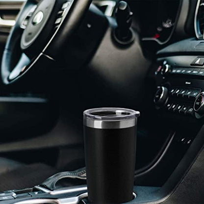 HASLE OUTFITTERS 20oz Tumblers Stainless Steel Mugs with Lid Double Wall Vacuum Insulated Coffee Cups for Cold & Hot Drinks (20oz-Black, 12 Pack) - color: Black-A, size: 12 Count (Pack of 1)