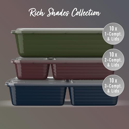 Bentgo Prep Meal Prep Kit, 1, 2 & 3-Compartment Containers, 60 Piece Set | Portion Control, Stackable, Microwave, Freezer & Dishwasher-Safe, Reusable, PFAS & BPA-Free (Rich Shades) - color: Rich Shades