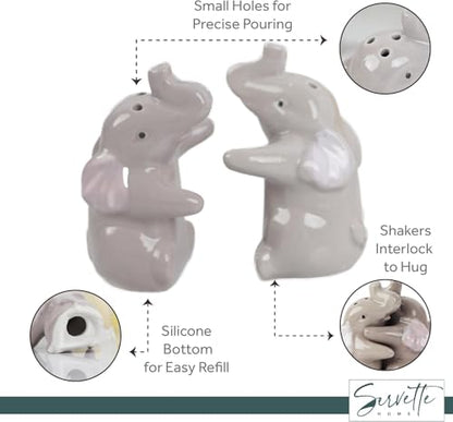 Hugging Elephants Salt and Pepper Shaker - color: Hugging Elephants