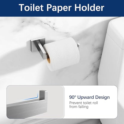 Gypie 24Inch Bathroom Accessory Set Wall Mounted, Brushed Nickel 5-Pieces | Stainless Steel Bathroom Hardware Set Towel Bar Set - color: Brushed Nickel 5 Piece, size: 24 Inch
