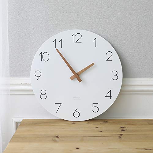 mooas Flatwood Wall Clock, 12" Analog Wall Clock, Silent Non-Ticking | Modern Wall Clocks Battery Operated for Office, Home, Bathroom, Kitchen, Bedroom, School, Living Room - color: Flatwood