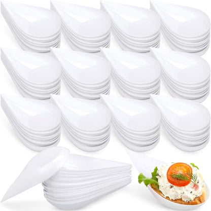 200 Pcs 4 Inch Appetizer Plates Disposable Plastic, White - color: White