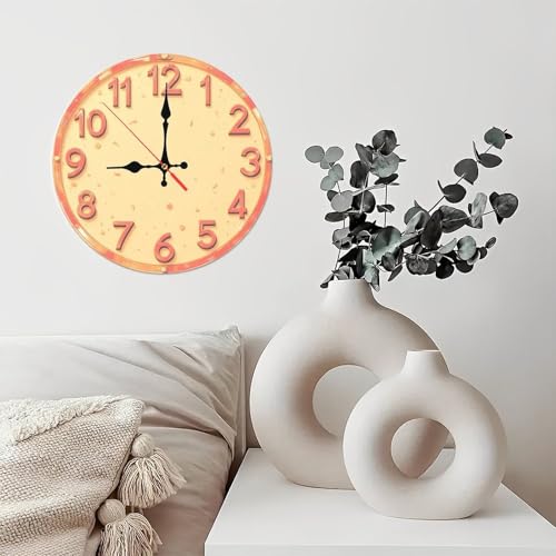 Minimalist Warm-Toned Numerals Farmhouse Wooden Wall Clock 25cm*25cm