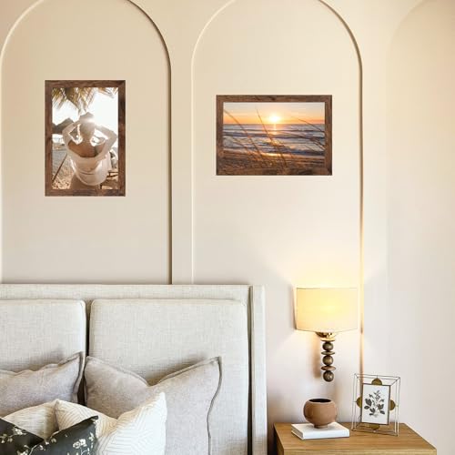 6x9 Picture Frame Deep Brown for Wall Hanging, Wood 6 x 9 Frame Photo Frame for Wall Horizontally or Vertically, Deep Brown, 3 Pack - size: 6x9 inch