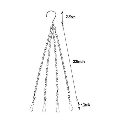 Heybe 4Pack - 24 Inch 4 Leads Hanging Chain with Hooks Flower Pot Chain Replacement Plant Hangers for Bird Feeders, Planters and Lanterns (Silver) - color: Silver