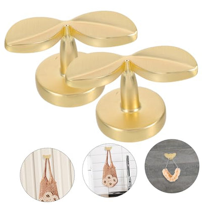 jojofuny 2pcs Decorative Metal Hangers for Coats Hats Towels Keys Durable Wall Mounted Hooks with Artistic Faux Finish for Entryway Bedroom Decor