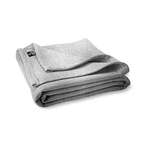 MV Sport Lightweight Sweatshirt Blanket Throw – Warm & Cozy, Breathable Oversized Fleece Knit, Couch, Bed, Travel, Cold Nights, and Outdoors – Soft Light Weight Blanket 54" x 84" Salt & Pepper - color: Salt & Pepper, size: Adult