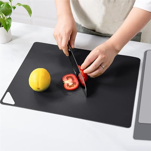 WK Flexible Plastic Cutting Boards for Kitchen, 6 Pieces Cutting Board Mats, Thin Cutting Board Sheets, Dishwasher Safe, BPA Free, Multi Sizes Set of 6 - color: Multi Grey - S&M&L - 6