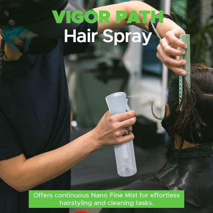 VIGOR PATH Continuous Mist Spray Bottle – Fine Mist Sprayer for Hair, Plants, Cleaning & Beauty – Refillable & Reusable Water Spray Bottle (Clear, 10oz) - color: Clear - 10oz