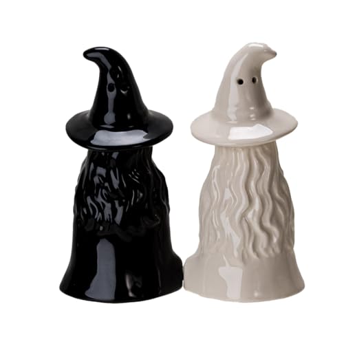 Pacific Giftware Mystical White and Black Witch Salt and Pepper Shakers
