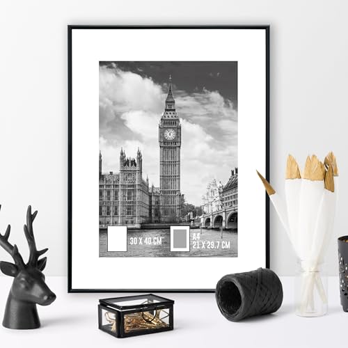 GOmaize Front Loading Aluminum alloy Black Picture Frame 30x40cm Set of 2 Wall Mounting - color: Black, size: A3