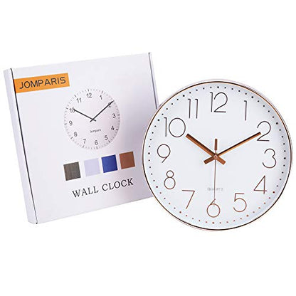 12 Inch Battery Operated Silent Non-Ticking Wall Clock, Quality Quartz Sweep Rose Gold Wall Clock for Home Bedroom School - color: Rosegold, size: 12 Inch