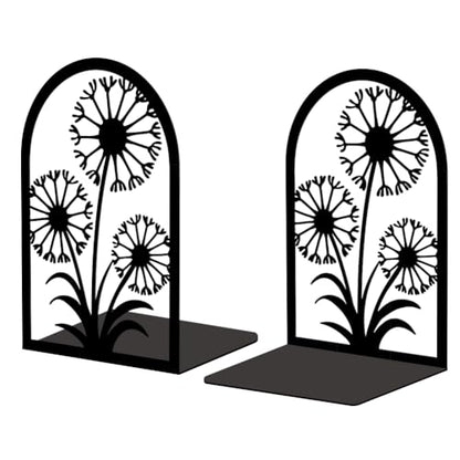 5.3"x4.3"x7.9" Metal Bookends, Heavy Duty Book Ends for Shelves | Dandelion Theme Cast Iron Book Supports, 1 Pair Decor Stoppers for Desk, Library, Office & Home Shelves - style: Gothic Crow