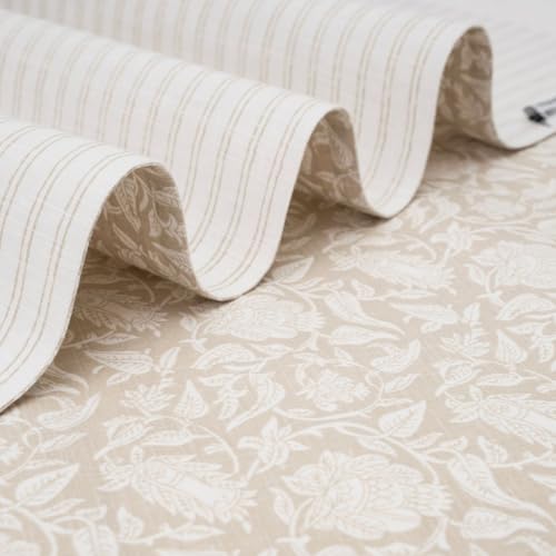 100% Cotton Table Runner 72x13 Inch, Reversible Printed Table Runner, Durable & Elegant for Dining Table, Wedding, Restaurant, Oeko-TEX Certified - Beige - color: Floral Printed Beige