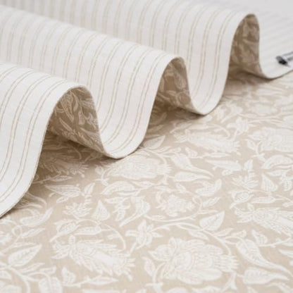 100% Cotton Table Runner 72x13 Inch, Reversible Printed Table Runner, Durable & Elegant for Dining Table, Wedding, Restaurant, Oeko-TEX Certified - Beige - color: Floral Printed Beige