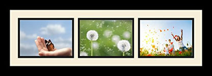 ArtToFrames Collage Photo Frame Single Mat with 3-5x7 Openings and Satin Black Frame. - color: 3 - 5x7 - (2135), size: Black