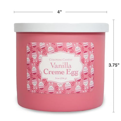 Colonial Candle Vanilla Creme Egg Scented Jar Candle, Easter Collection, 3 Wick, 14 oz - Up to 60 Hours Burn, Easter Candle, Made in the USA - color: Vanilla Creme Egg