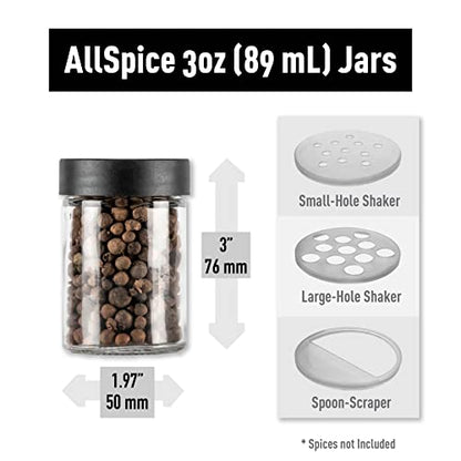 3” Glass Spice Jars 3 fluid ounces- 18 pack - size: 3oz Jars