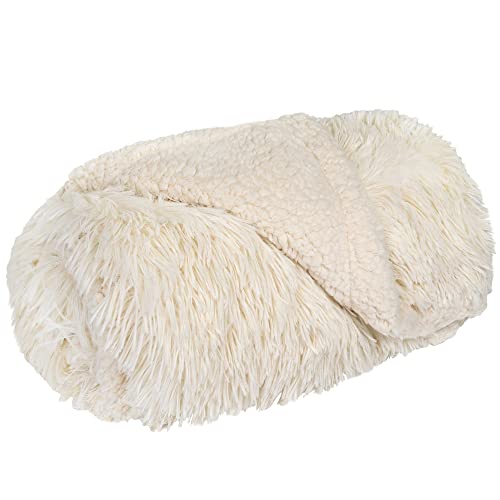 PetAmi Waterproof Dog Blanket for Couch, Bed & Furniture,Reversible Sherpa & Faux Fur Pet Blanket, Leakproof Blanket for Puppy Cat, Washable Soft Calming Pet Couch Protector (29x40, Cream Beige) - color: Beige, size: Medium (29x40)