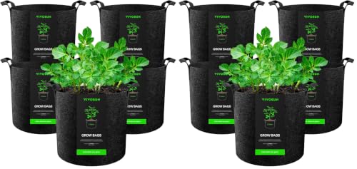 VIVOSUN 10-Pack 3 Gallon Plant Grow Bags Heavy Duty Thickened Nonwoven Fabric Pots with Handles - color: Black, size: 3 Gallons (Pack of 2)