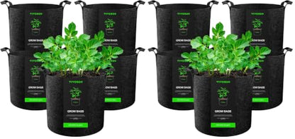 VIVOSUN 10-Pack 3 Gallon Plant Grow Bags Heavy Duty Thickened Nonwoven Fabric Pots with Handles - color: Black, size: 3 Gallons (Pack of 2)