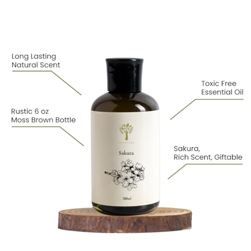 PRISTINE Sakura Diffuser Refill with Free Reed Stick | Cherry Blossom Flower Sakura Oil Diffuser & Reed Diffuser Sticks with Essential Oil Reed Diffuser Set | Home & Office | Calming Blend
