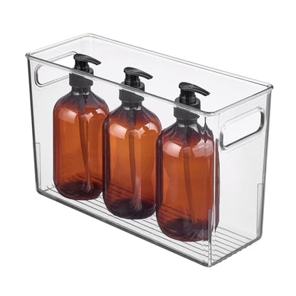 iDesign Slim Clear Plastic Bathroom Storage Bin, Tall Narrow | Organizer for Lotions, Creams, Toiletries - style: Pack of 1