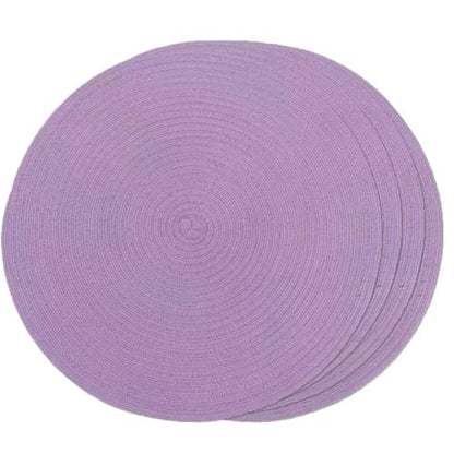 FunWheat Round Braided Placemats Set of 4 Place mats for Dining Tables Woven Heat Resistant Table Mats 15 inch (Light Purple,4pcs) - color: Light Purple, size: 4pcs