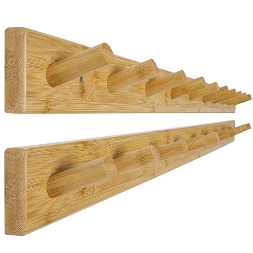 WEBI Coat Rack Wall Mounted, 10 Hooks, 38" Long Coat Hanger Wall Mount, Peg Rail Hat Hooks for Hanging Caps, Jackets, Clothes, Natural, 2 Packs - color: Natural, size: 38 inch(2 Packs)