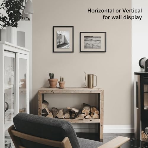 Egofine 9x12 Floating Frames Set of 2, Double Plexiglass Picture Frame, Made of Solid Wood Display Any Size Photo up to 9x12, Wall Mount or Tabletop Standing, Faded Black - color: Faded Black, size: 9x12