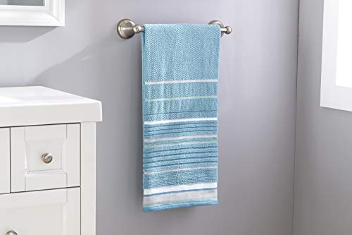 SKL Home Seabrook Stripe 100% Cotton Premium Bath Towel, 550 GSM, Soft & Absorbent Jacquard, Teal - color: Seabrook Stripe, style: Bath Towel