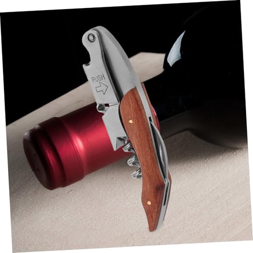 STOBAZA Elegant Wine Accessories Kit Bottle Opener Pourer Stopper Set Made of Stainless Steel for Gifting