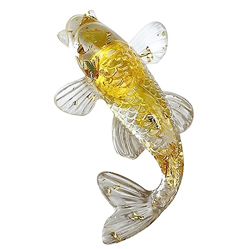 Natural Crystal Fish Miniature Figurine Resin Animal Ornament Craft Home Decorations For Desktop Office Car Accessories