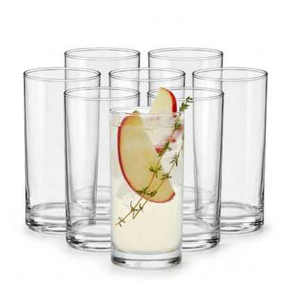 Heavy Base Drinking Glasses Set of 8, Weighted Clear Water Cups | 15.5 oz Capacity for Water, Juice, Soda, Cocktails, and More with Weighted Base and Dishwasher-Safe Cleanup - color: Heavy Base
